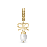 Celebrate Hænger Charm 6 mm Til Armbånd - Blankpoleret Forgyldt Sterling Sølv m. 1 Cubic Zirkonia