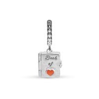 Book of Love You & Me Forever Hænger Charm 6 mm Til Armbånd - Blankpoleret Sterling Sølv