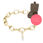 chunky link armbånd i forgyldt med charm
