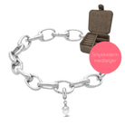 Chunky link armbånd med charm i sølv