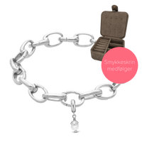Embrace Link Armbånd Til Charms - m. 4 mm Charm i Sterling Sølv og Smykkeskrin