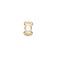 Pearl & Nature - Charm 4 mm Til Armbånd - Forgyldt Sterling Sølv m. 1 Ferskvandsperle