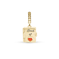 Book of Love - Hænger Charm 4 mm Til Armbånd - Blankpoleret Forgyldt Sterling Sølv
