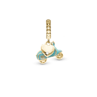 Dolce Vita - Hænger Charm 4 mm Til Armbånd - Blankpoleret Forgyldt Sterling Sølv m. 1 Cubic Zirkonia