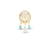 Ocean sunset - Charm 4 mm Til Armbånd - Blankpoleret Forgyldt Sterling Sølv m. 19 Cubic Zirkonia