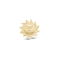 Glowing Sun - Charm 4 mm Til Armbånd - Mat Forgyldt Sterling Sølv