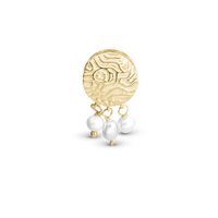 Dazzling imprint - Charm 4 mm Til Armbånd - Blankpoleret Forgyldt Sterling Sølv m. 3 Ferskvandsperler