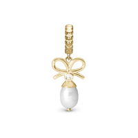Celebrate - Hænger Charm 4 mm Til Armbånd - Blankpoleret Forgyldt Sterling Sølv m. 1 Cubic Zirkonia
