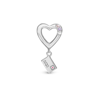 A Love Letter - Hænger Charm 4 mm Til Armbånd - Sterling Sølv m. 3 Cubic Zirkonia