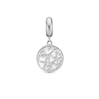 Magic Hearts - Hænger Charm 4 mm Til Armbånd - Blankpoleret Sterling Sølv m. Perlemor