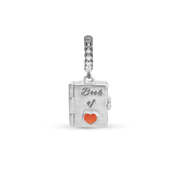Book of Love - Hænger Charm 4 mm Til Armbånd - Blankpoleret Sterling Sølv