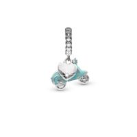 Dolce Vita - Hænger Charm 4 mm Til Armbånd - Blankpoleret Sterling Sølv m. 1 Cubic Zirkonia