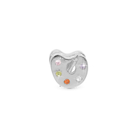 Passion for Art - Charm 4 mm Til Armbånd - Blankpoleret Sterling Sølv m. 5 Cubic Zirkonia
