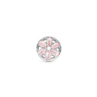 Sparkling pink flower - Charm 4 mm Til Armbånd - Blankpoleret Sterling Sølv m. Cubic Zirkonia
