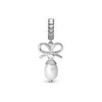 Celebrate - Hænger Charm 4 mm Til Armbånd - Blankpoleret Sterling Sølv m. 1 Cubic Zirkonia