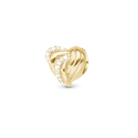 Spellbound Charm 6 mm til Classic Læderarmbånd - Blankpoleret Forgyldt Sterling Sølv m. 12 Hvide Cubic Zirkonia