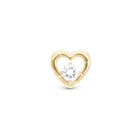 Lovingly Charm 6 mm til Classic Læderarmbånd - Blankpoleret Forgyldt Sterling Sølv m. 1 Cubic Zirkonia