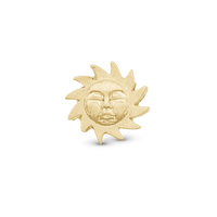 Glowing Sun Charm 6 mm til Classic Læderarmbånd - Mat Forgyldt Sterling Sølv