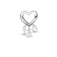 My Faith, Hope & Love Charm 6 mm til Classic Læderarmbånd - Sterling Sølv