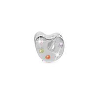 Passion for Art Charm 6 mm til Classic Læderarmbånd - Blankpoleret Sterling Sølv m. 5 Multi color Cubic Zirkonia