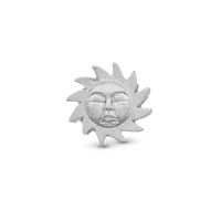 Glowing Sun Charm 6 mm til Classic Læderarmbånd - Mat Sterling Sølv