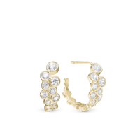 Bubbles Hoops - Forgyldt Sterling Sølv m. 30 Hvide Cubic Zirkonia