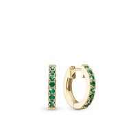 Green Circles Hoops - Forgyldt Sterling Sølv m. 16 Grønne Cubic Zirkonia