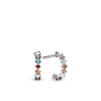 Rainbow Hoops - Sterling Sølv m. 16 Multi color Cubic Zirkonia