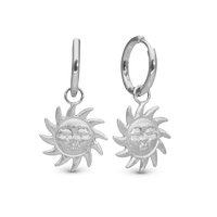 Glowing Sun Hoops - Blankpoleret/Mat Sterling Sølv