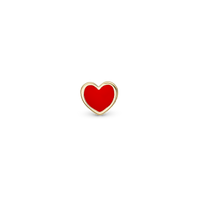 Red Heart Enkelt Ørestik / Single Stud - Forgyldt Sterling Sølv