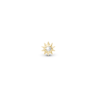 Ray of Sunshine Enkelt Ørestik / Single Stud - Forgyldt Sterling Sølv m. 1 Cubic Zirkonia