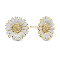 Marguerite 12mm Ørestikker - Forgyldt Sterling Sølv