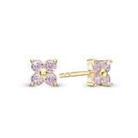 Pink Magic Ørestikker - Forgyldt Sterling Sølv m. 8 Pinke Cubic Zirkonia