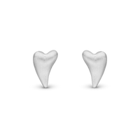 Brushed Heart Ørestikker - Sterling Sølv