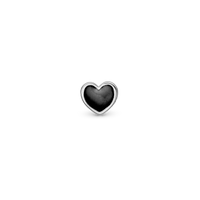 Black Heart Enkelt Ørestik / Single Stud - Sterling Sølv