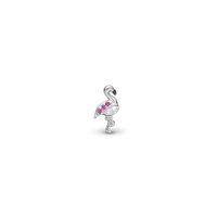 Flamingo Enkelt Ørestik / Single Stud - Sterling Sølv m. 5 Pinke Cubic Zirkonia