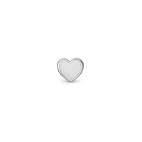 White Heart Enkelt Ørestik / Single Stud - Sterling Sølv