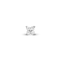 Magic white Enkelt Ørestik / Single Stud - Sterling Sølv m. 4 Hvide Cubic Zirkonia
