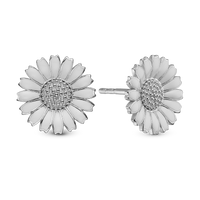 Marguerite 12mm Ørestikker - Sterling Sølv