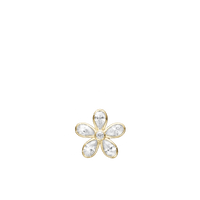 Magical white Flower Vedhæng - Forgyldt Sterling Sølv m. 6 Hvide Cubic Zirkonia