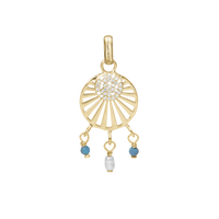 Ocean sunset Vedhæng - Blankpoleret Forgyldt Sterling Sølv m. 37 Hvide Cubic Zirkonia