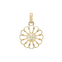 25 mm Marguerite Vedhæng - Forgyldt Sterling Sølv m. 7 Hvide Topas