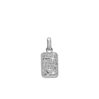 Antique square Vedhæng - Blankpoleret Sterling Sølv m. 3 Hvide Cubic Zirkonia