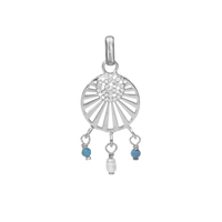 Ocean sunset Vedhæng - Blankpoleret Sterling Sølv m. 37 Hvide Cubic Zirkonia