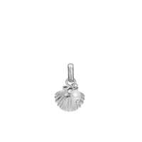 Clam shell Vedhæng - Blankpoleret Sterling Sølv m. 1 Ferskvandsperle