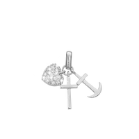 Faith Hope and Love Vedhæng - Blankpoleret Sterling Sølv m. 32 Hvide Cubic Zirkonia