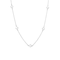 Glowing Clover Halskæde - Blankpoleret Sterling Sølv m. 3 Hvide Cubic Zirkonia