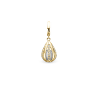 Everlasting Pearl Love Charm 6 mm til Classic Læderarmbånd - Guld 14 karat m. 29 Topas