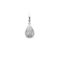 Everlasting Pearl Love Charm 6 mm til Classic Læderarmbånd - Hvidguld 14 karat m. 29 Topas
