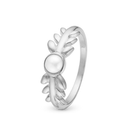 Pearl & Nature Ring - Sterling Sølv m. 1 Ferskvandsperle